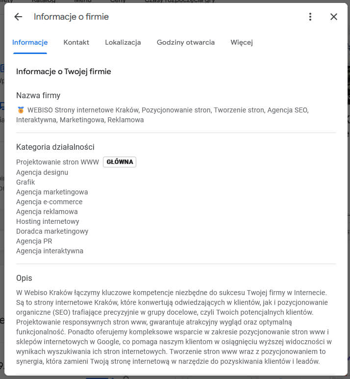 Informacje o firmie